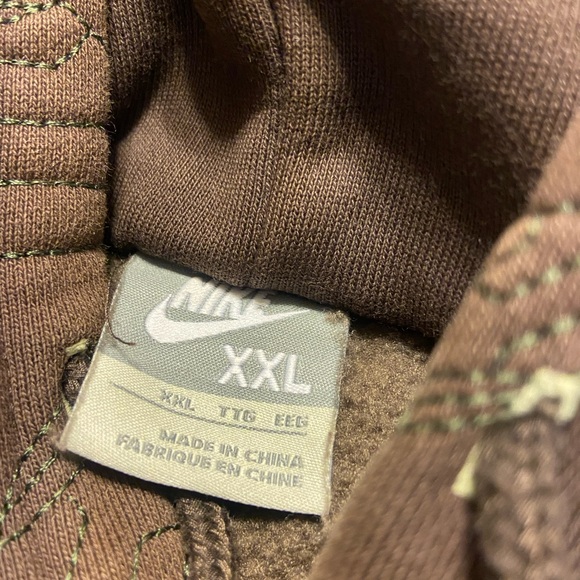 Nike early 2000’s brown hoodie with shoe stitching throughout XXL - Picture 8 of 14